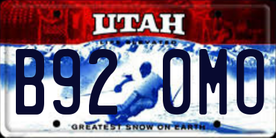 UT license plate B920MO