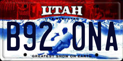 UT license plate B920NA