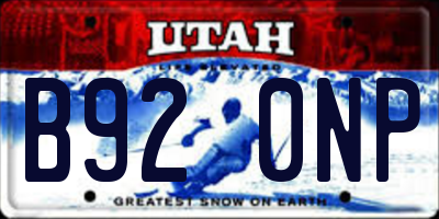 UT license plate B920NP
