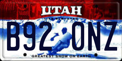 UT license plate B920NZ