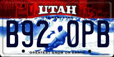 UT license plate B920PB