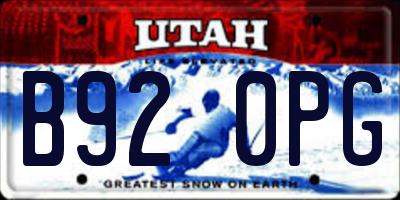 UT license plate B920PG