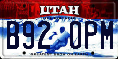 UT license plate B920PM