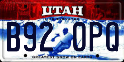 UT license plate B920PQ