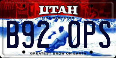 UT license plate B920PS