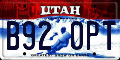 UT license plate B920PT