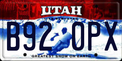 UT license plate B920PX