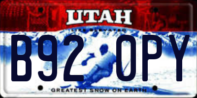 UT license plate B920PY
