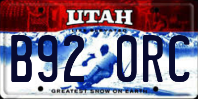 UT license plate B920RC