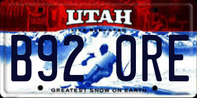 UT license plate B920RE