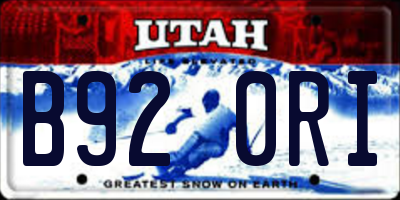 UT license plate B920RI