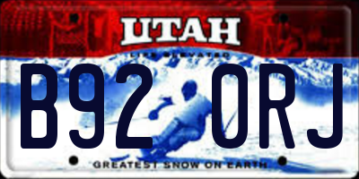 UT license plate B920RJ