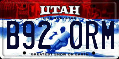 UT license plate B920RM