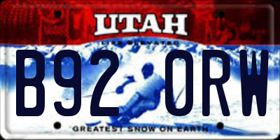 UT license plate B920RW