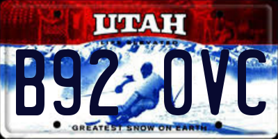 UT license plate B920VC