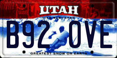 UT license plate B920VE