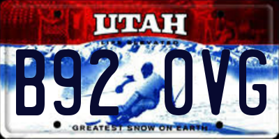 UT license plate B920VG