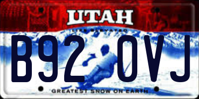 UT license plate B920VJ