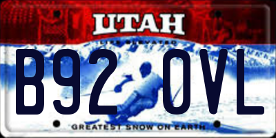 UT license plate B920VL
