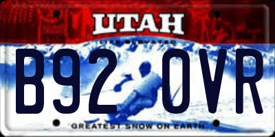 UT license plate B920VR