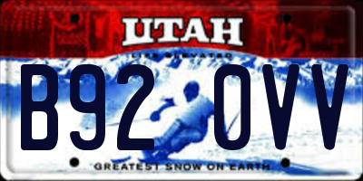 UT license plate B920VV
