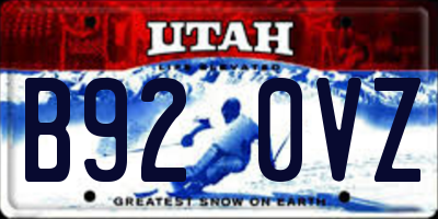 UT license plate B920VZ