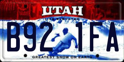 UT license plate B921FA