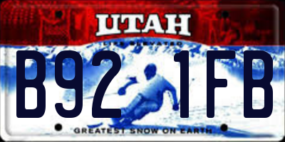 UT license plate B921FB