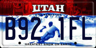 UT license plate B921FL