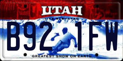 UT license plate B921FW