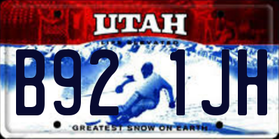 UT license plate B921JH