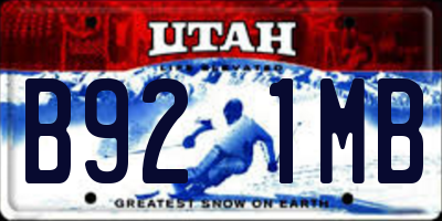 UT license plate B921MB