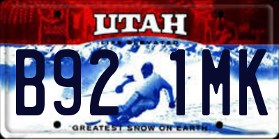 UT license plate B921MK