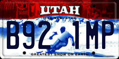 UT license plate B921MP