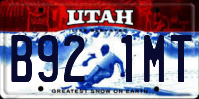 UT license plate B921MT