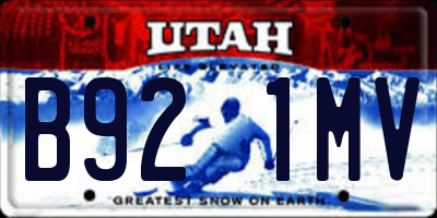 UT license plate B921MV