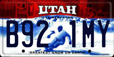 UT license plate B921MY