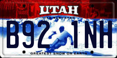 UT license plate B921NH