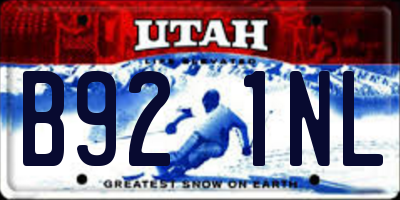 UT license plate B921NL