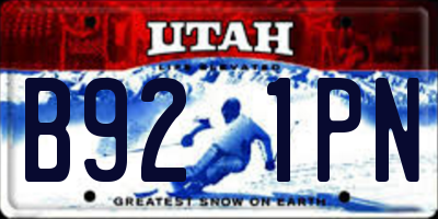 UT license plate B921PN
