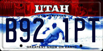 UT license plate B921PT