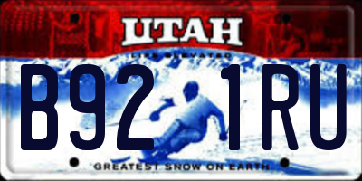 UT license plate B921RU