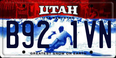 UT license plate B921VN