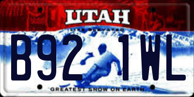UT license plate B921WL