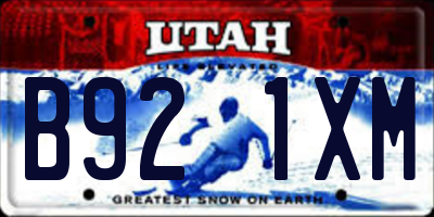 UT license plate B921XM