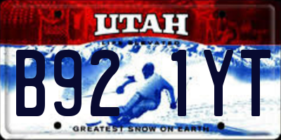 UT license plate B921YT