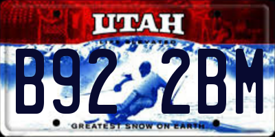 UT license plate B922BM