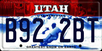 UT license plate B922BT
