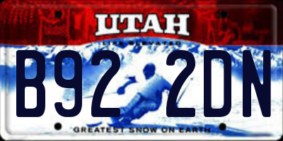 UT license plate B922DN