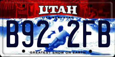 UT license plate B922FB